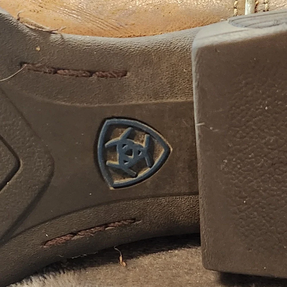 Ariat Boots Girls 2.5 Brown Leather Lonestar Square Toe Western Cowgirl